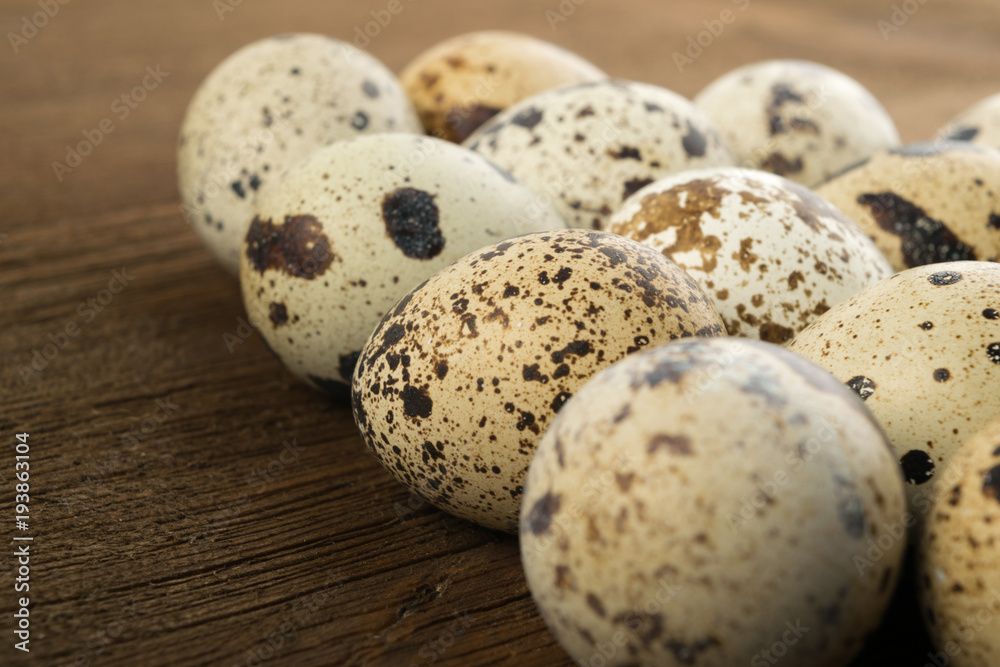 Quail Eggs on Wooden Background Quail Eggs on Wooden Background