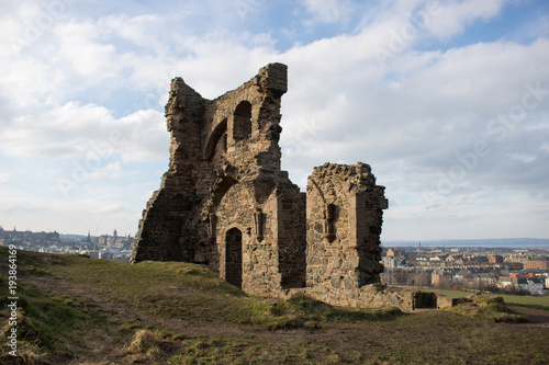Ruins at Arthur s seat - Saint Antony s chapel - Edinburgh background 