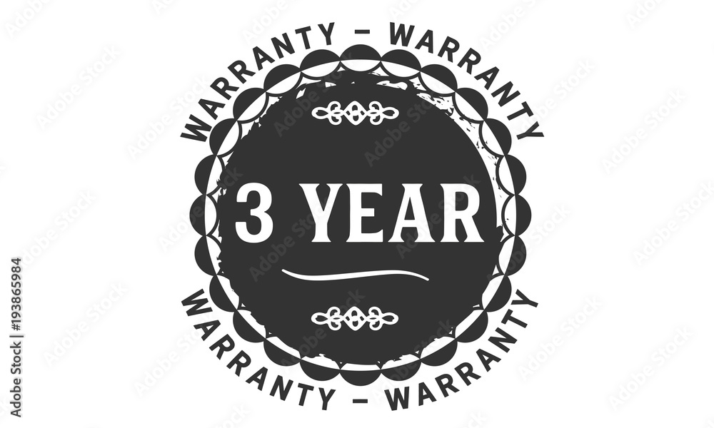 Fototapeta premium 3 years warranty icon vintage rubber stamp guarantee