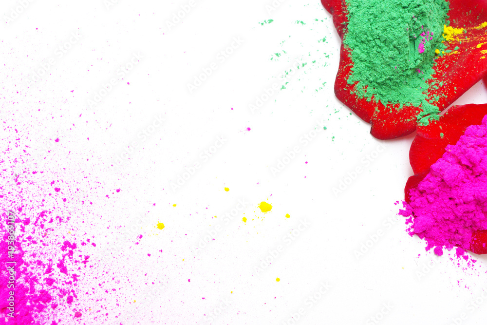 Herbal holi color background with flower Stock Photo | Adobe Stock