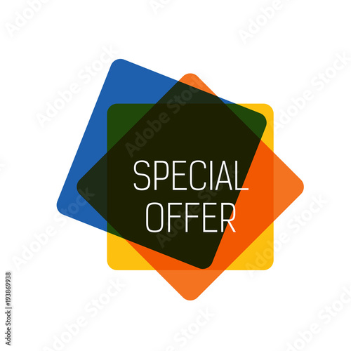 Special offer lettering with squares