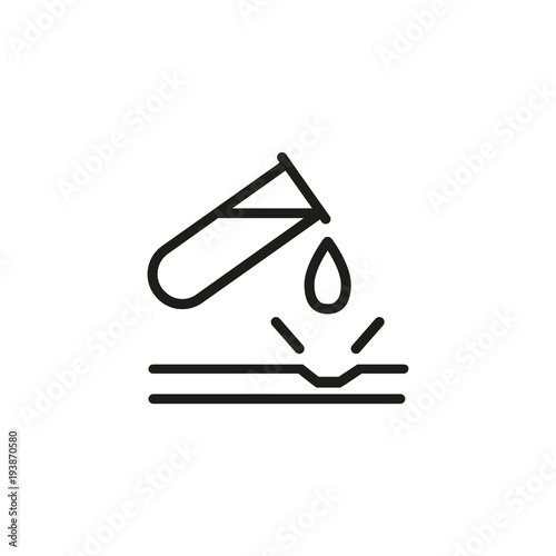 Warning acid sign line icon