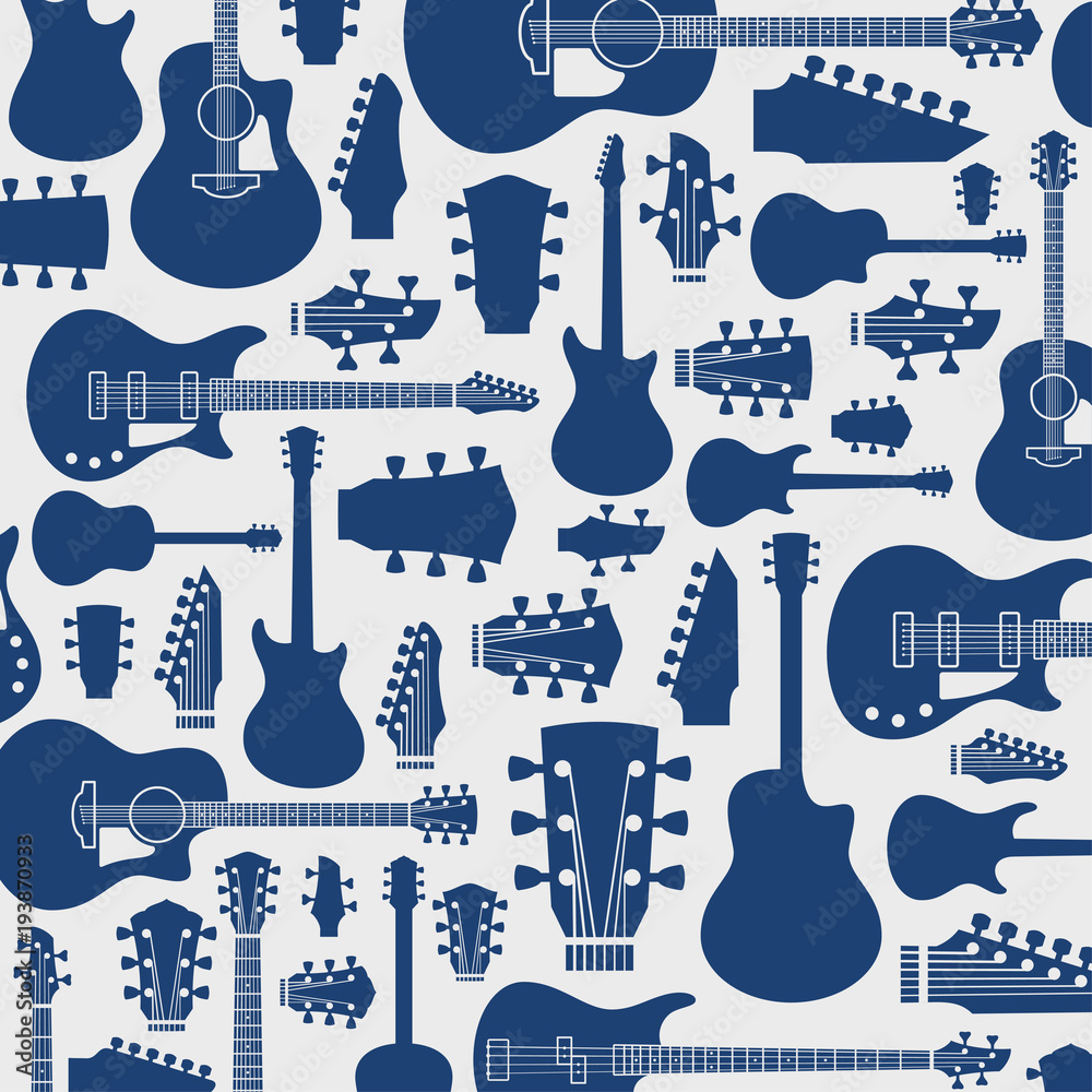Vector guitars pattern or background Stock Vector | Adobe Stock