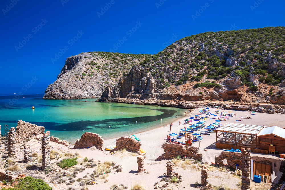 Naklejka premium Cala Domestica beach, Verde, Sardinia, Italy