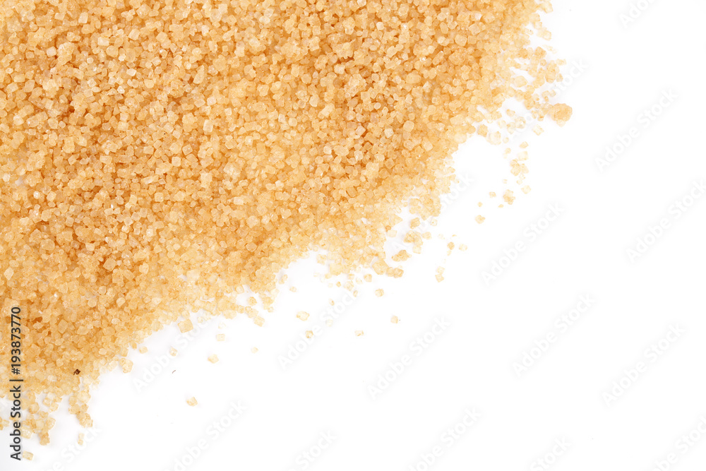 brown sugar isolated on white background with copy space for your text. Top view. Flat lay brown sugar isolated on white background with copy space for your text. Top view. Flat lay