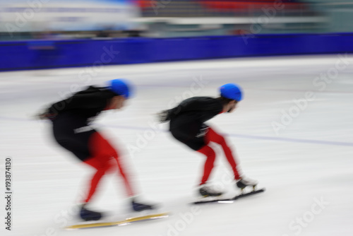 Short Track Speed Skating Competitions © StockphotoVideo