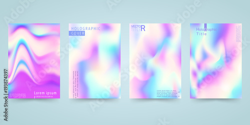 Hologram bright colorful background set