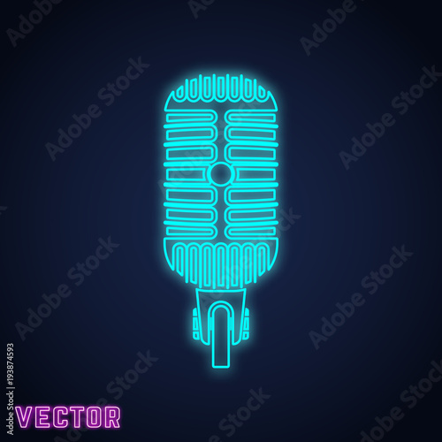 Microphone sign neon light design