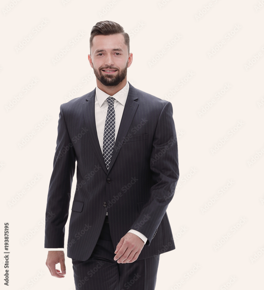 confident businessman goes forward confident businessman goes forward