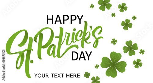 Happy St. Patrick's Day banner. Illustration of a beer mug with lettering St. Patrick's Day. Beer party.