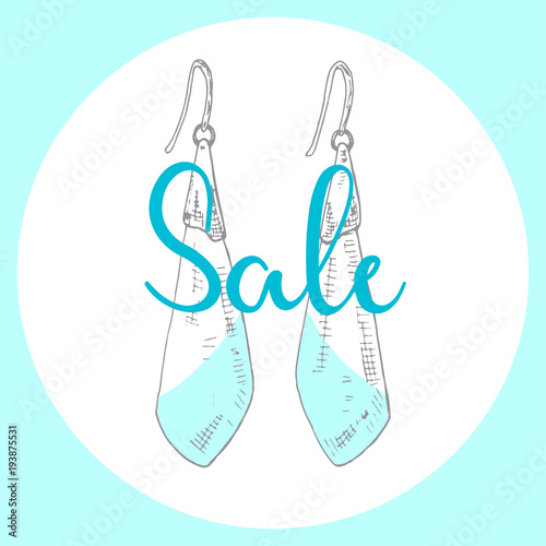 Hand drawn earrings. Icon in sketch style. Vector illustration.