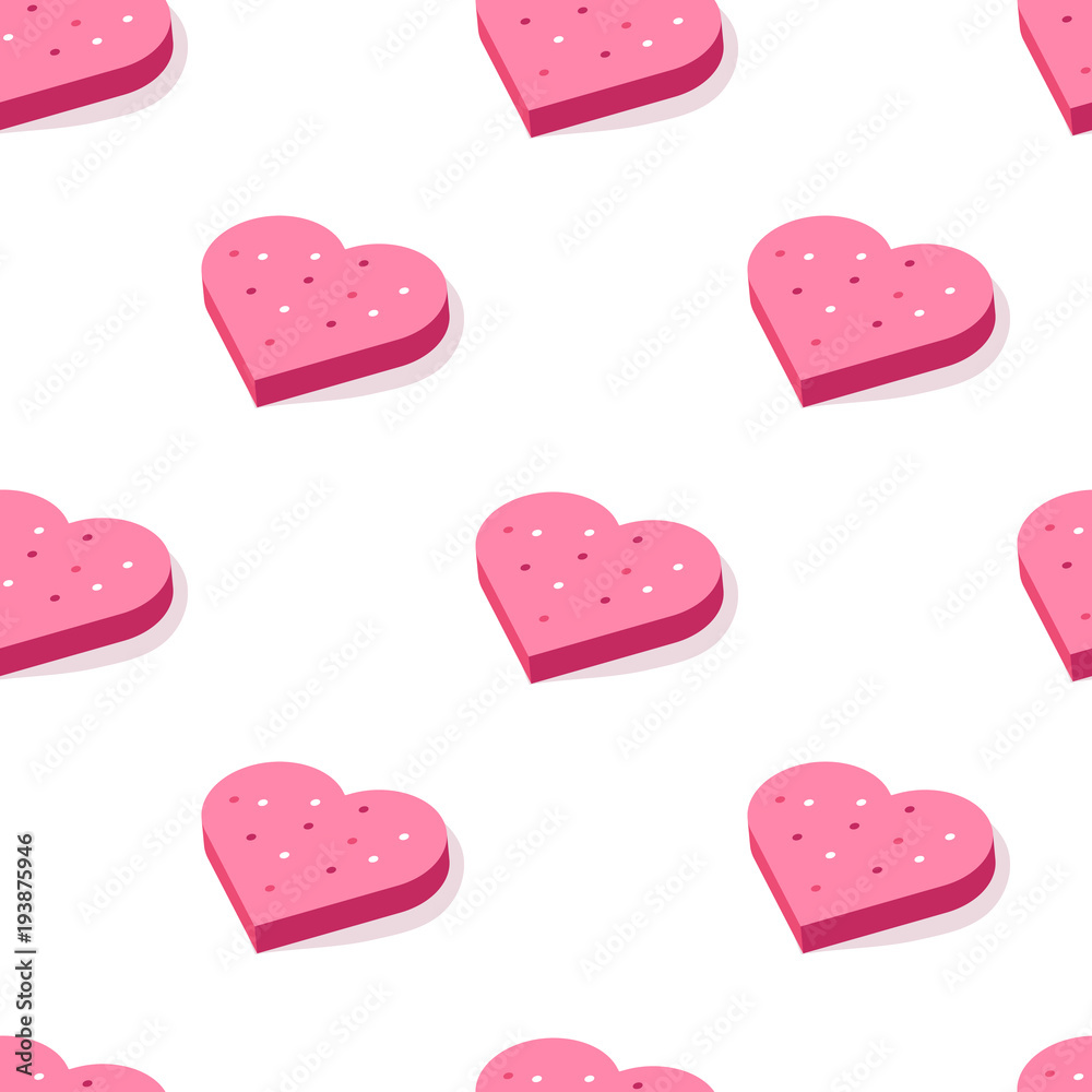 Isometric hearts gift box semless pattern. Vector illustration. Isometric hearts gift box semless pattern. Vector illustration.