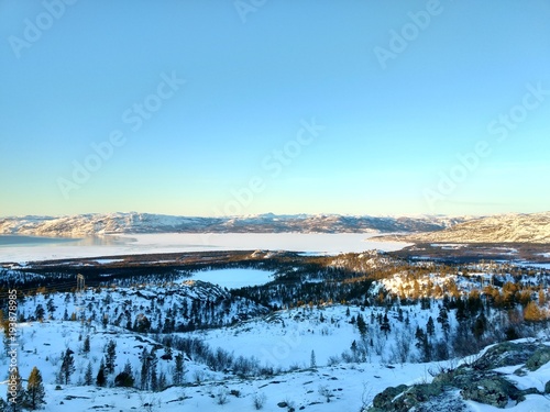 View to the Alta city Norway from mountain