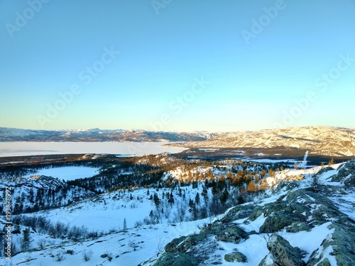 View to the Alta city Norway from mountain
