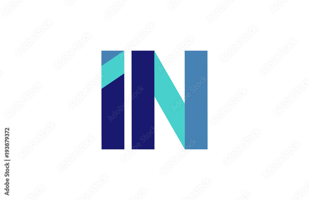 IN Ribbon Letter Logo IN Ribbon Letter Logo