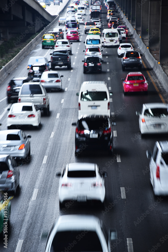 Controlled-access highway in Bangkok during rush hour