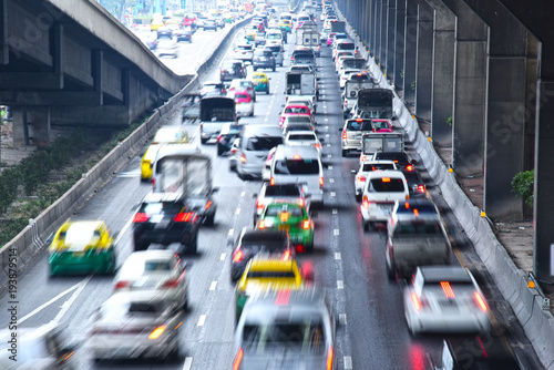 Photography Controlled-access highway in Bangkok during rush hour
