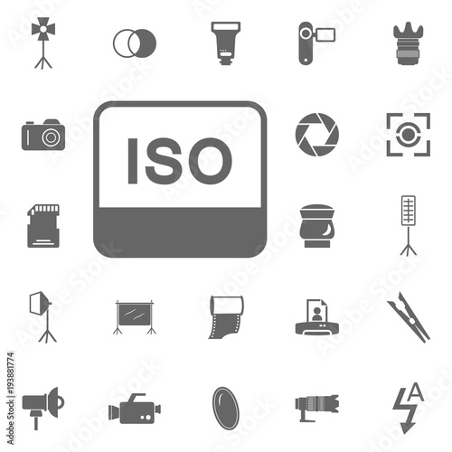 ISO sensitivity photo camera icon. Simple element illustration. Symbol design from Photo Camera collection. Can be used in web and mobile.