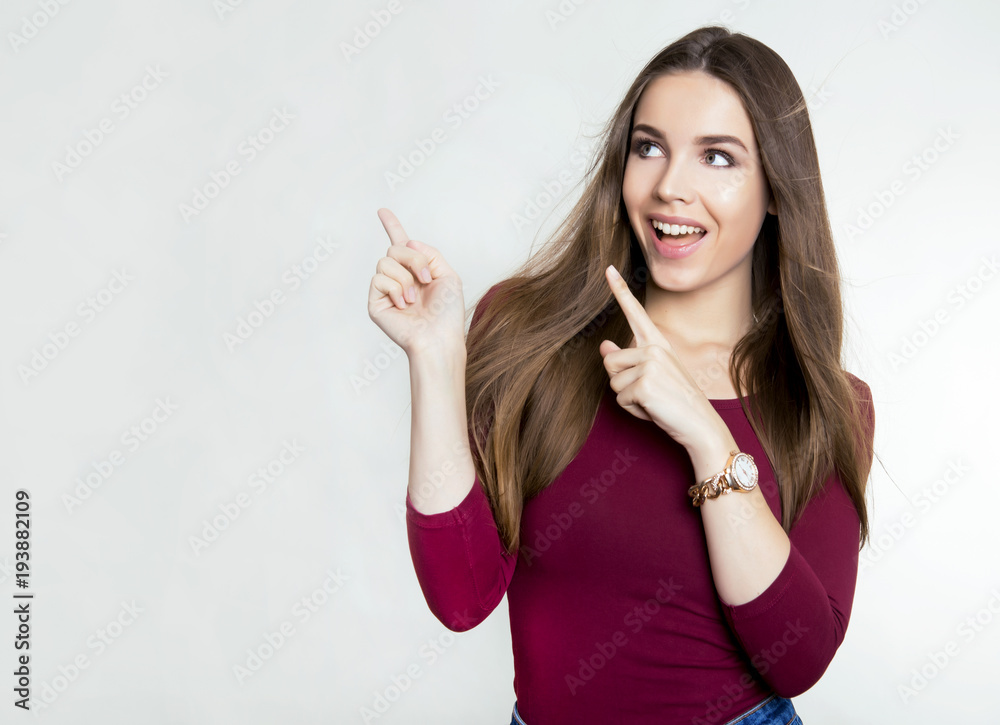 beautiful young woman with long brown hair wearing wrist watch beautiful young woman with long brown hair wearing wrist watch