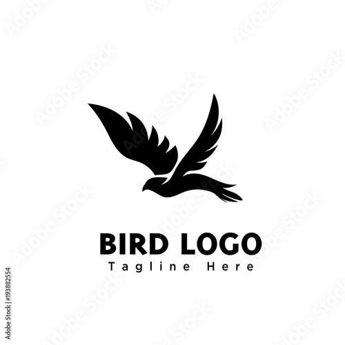 silhouette abstract eagle bird fly logo