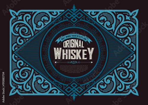 Vintage label for whiskey. You can apply this design for another products too.