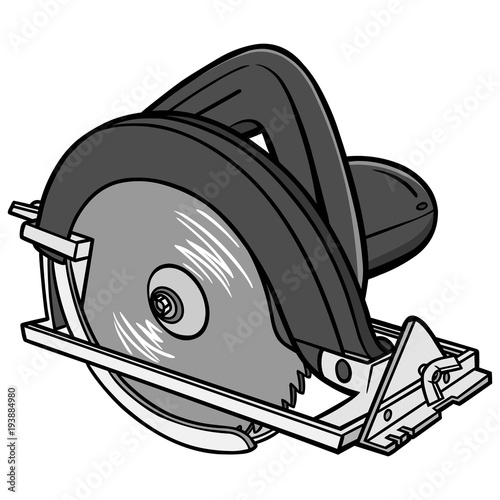 Hand Held Circular Saw Illustration - A vector cartoon illustration of a Hand Held Circular Saw.