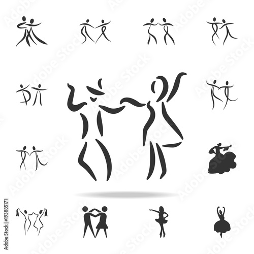 dancing couple icon. Set of people in dance  element icons. Premium quality graphic design. Signs and symbols collection icon for websites, web design, mobile app