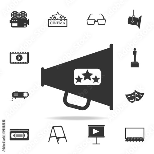  cinematographic horn icon. Set of cinema  element icons. Premium quality graphic design. Signs and symbols collection icon for websites, web design, mobile app