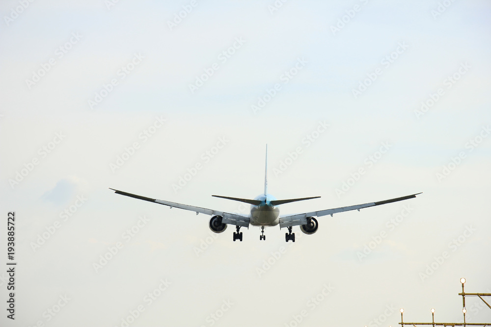 Plane approaching runway