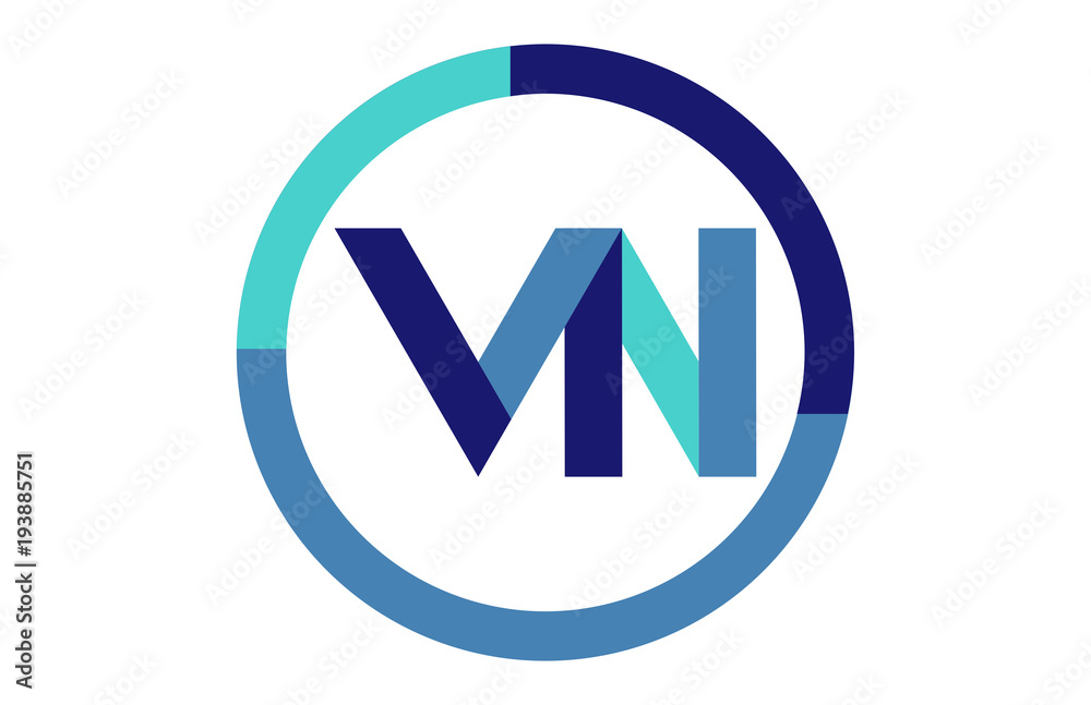 VN Global Circle Ribbon letter Logo VN Global Circle Ribbon letter Logo