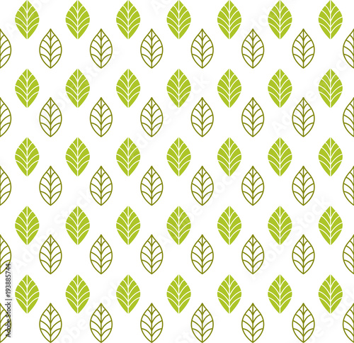 Geometric Seamless Leaf Vector Pattern. Floral Illustration background.