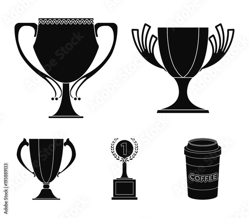 Cup.Wineer cup set collection icons in black style vector symbol stock illustration web. photo