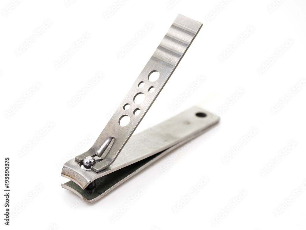 Nail scissors are placed on a white background. Nail scissors are placed on a white background.