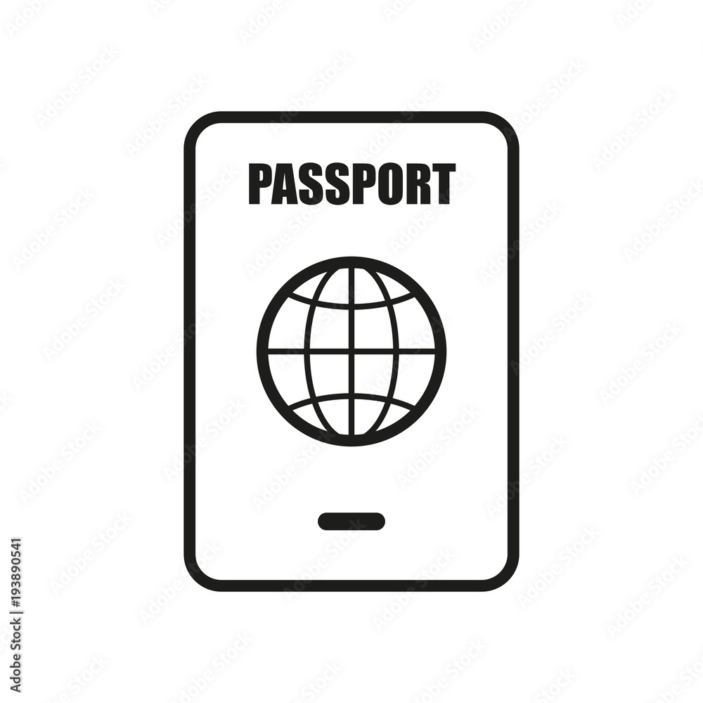 passport, simple icon