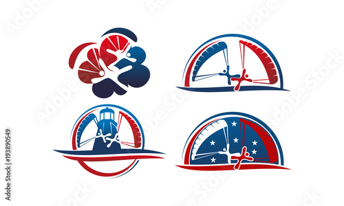 Parachutist Icon Template Set