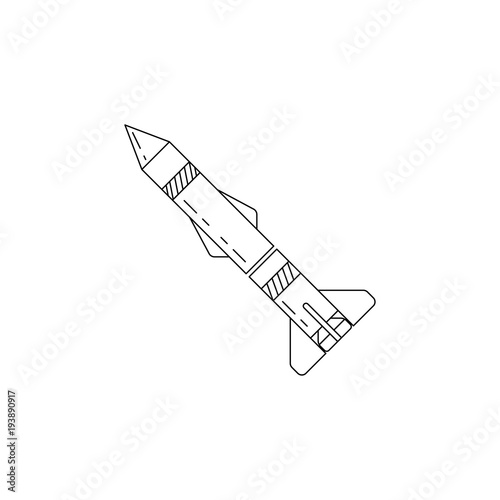 battle rocket icon. Element of military icon for mobile concept and web apps. Thin line icon for website design and development, app development. Premium icon