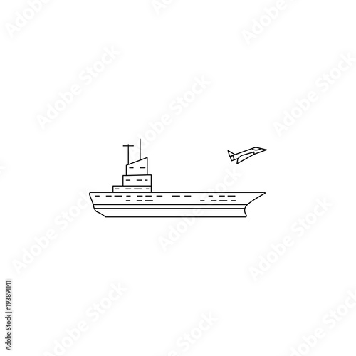 aircraft carrier icon. Element of military icon for mobile concept and web apps. Thin line icon for website design and development, app development. Premium icon