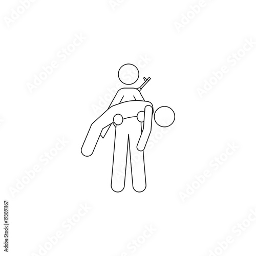 military helps a wounded man icon. Element of military icon for mobile concept and web apps. Thin line icon for website design and development, app development. Premium icon
