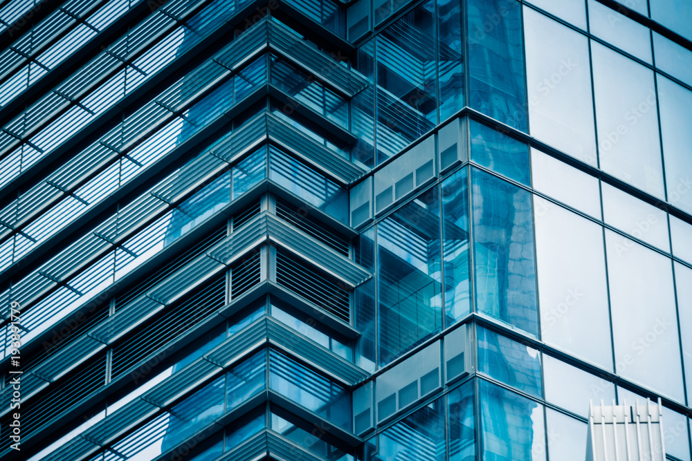 Obraz premium Close-Up of Modern Office Buildings in city of China.