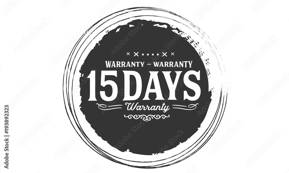 Fototapeta premium 15 days warranty icon vintage rubber stamp guarantee