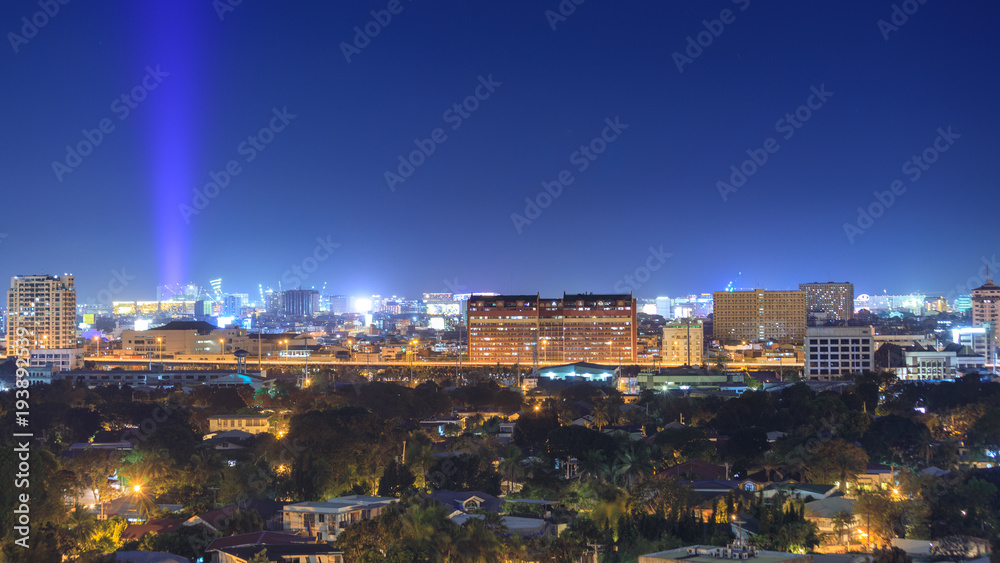 Night view of Manila, view from Makati district
