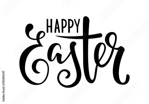 happy Easter Hand drawn calligraphy and brush pen lettering. design for holiday greeting card and invitation of the happy Easter day