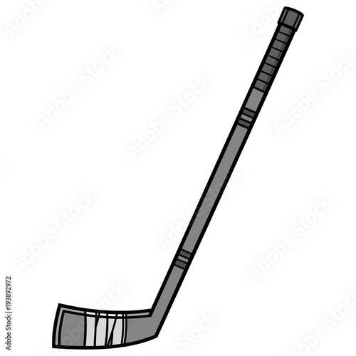 Hockey Stick Illustration - A vector cartoon illustration of a Hockey Stick icon.