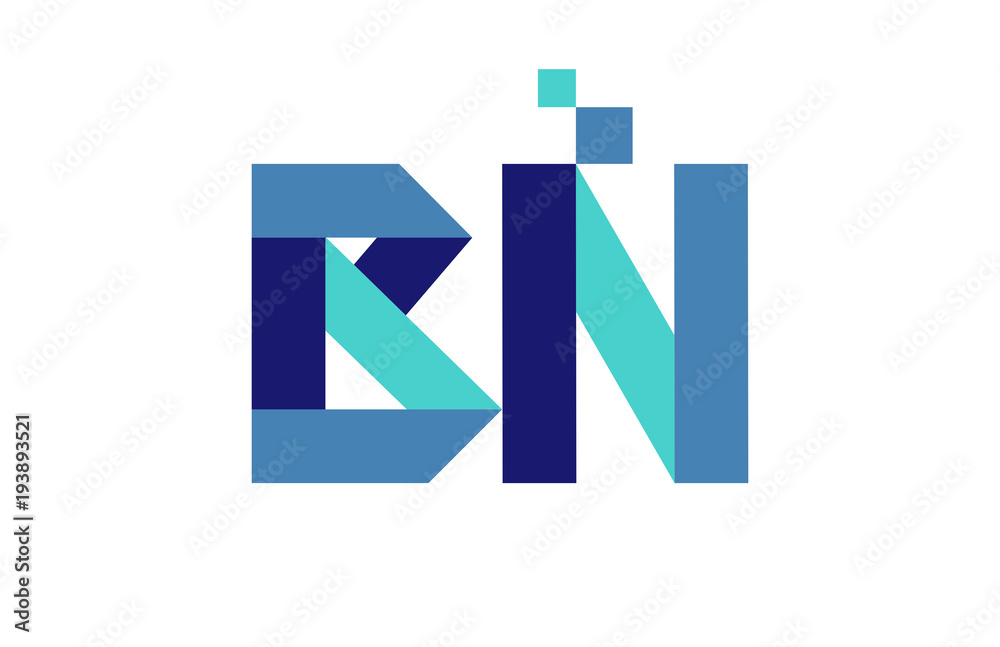 Fototapeta premium BN Digital Ribbon Letter Logo