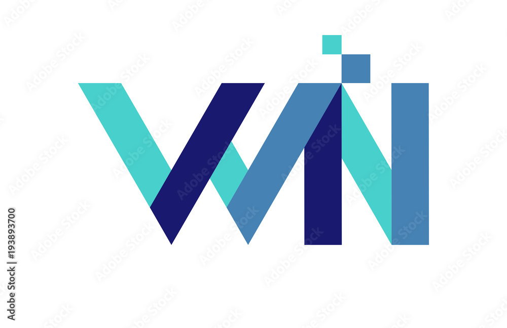 WN Digital Ribbon Letter Logo WN Digital Ribbon Letter Logo