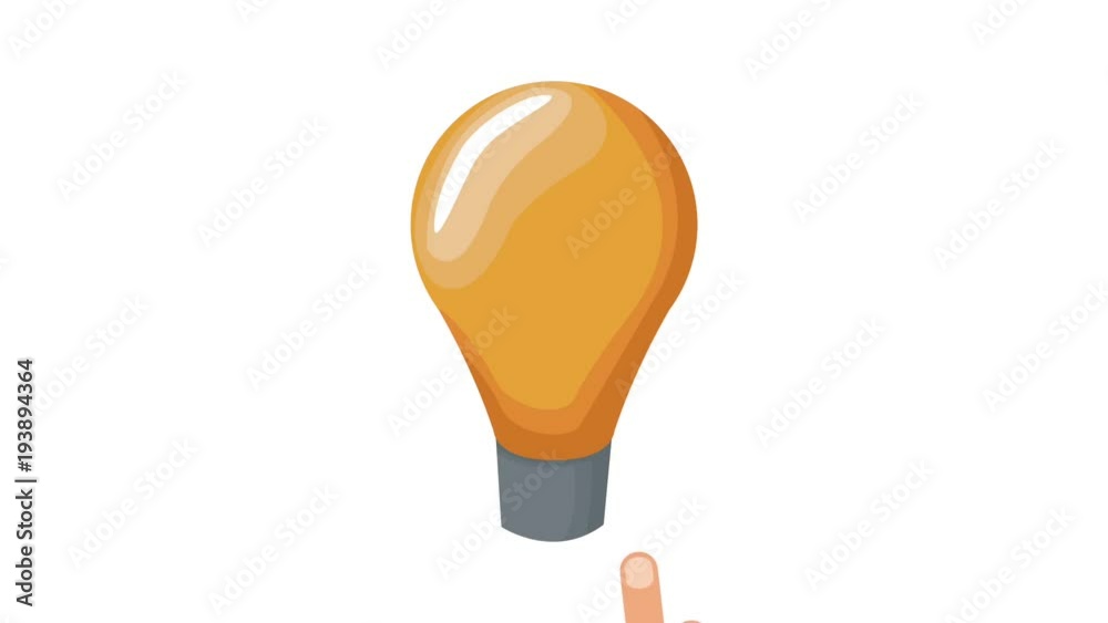 Bulb goes off to on touching with hand simbolizing ideas HD animation colorful scenes Bulb goes off to on touching with hand simbolizing ideas HD animation colorful scenes