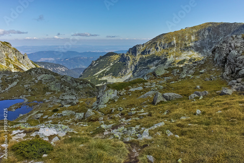Amazing landscape of Green hills of Rila Mountain, Bulgaria
