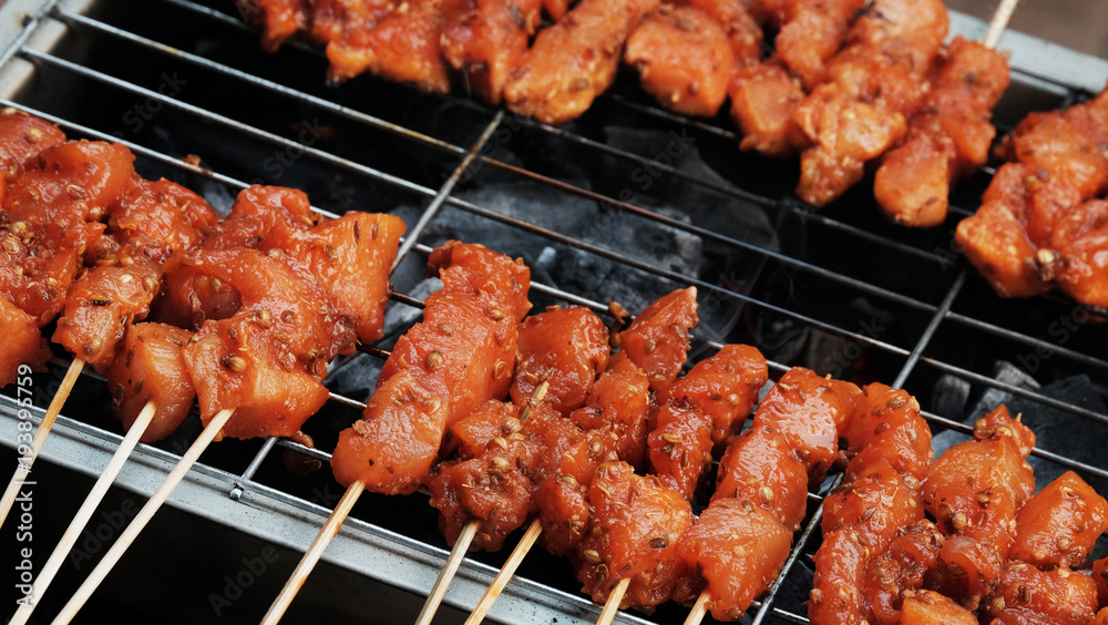 Chicken Satay / Chicken satay  is grilled chicken skewers marinated with spices and served with peanut sauce.