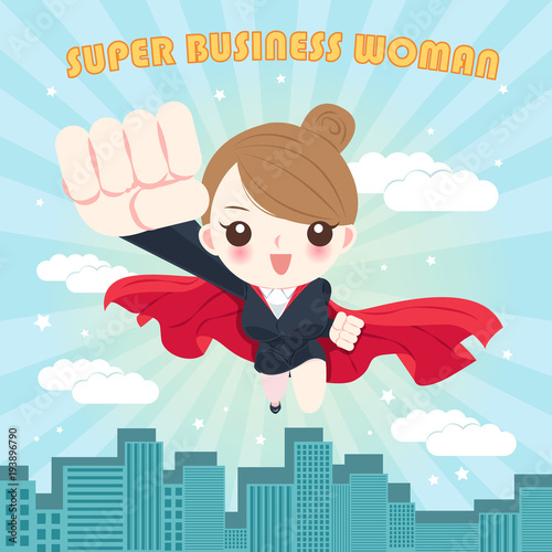 cartoon super business woman