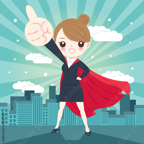 cartoon super business woman
